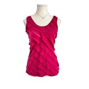 A.BYER Size Medium Ruffled Layered Cotton  Made In USA Tank